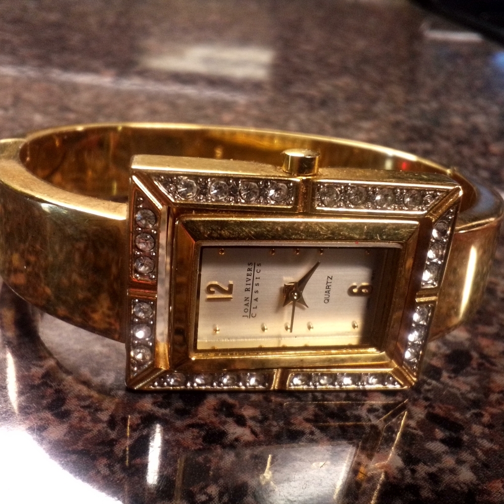 Joan Rivers Vintage Reversible Gold Gem Watch/Bracelet